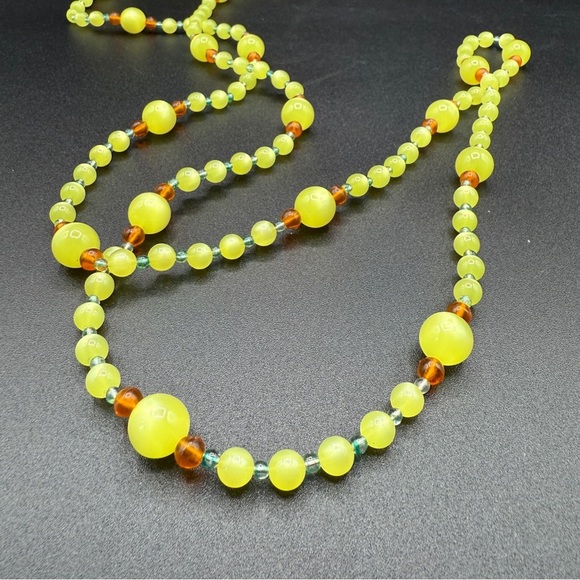 Moonglow Cateye 1970s Beaded Necklace Long - Picture 6 of 14